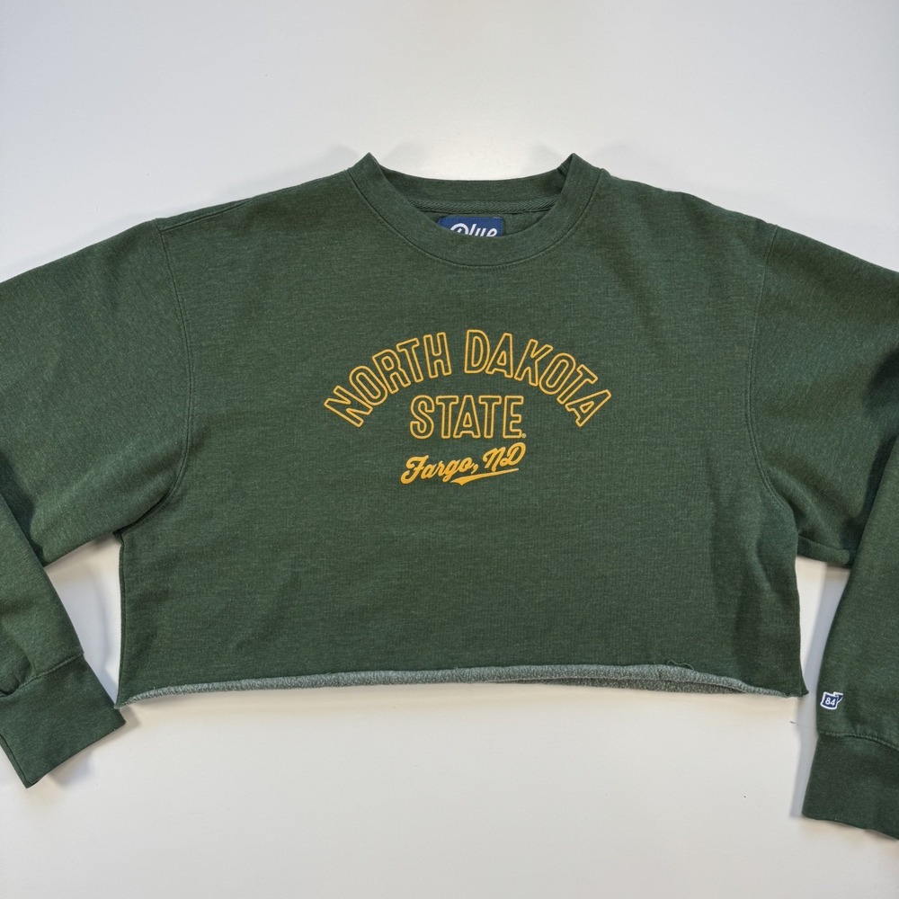 NORTH DAKOTA STATE Fargo NDSU Blue 84 Cropped Sweatshirt W's Medium Green‎
